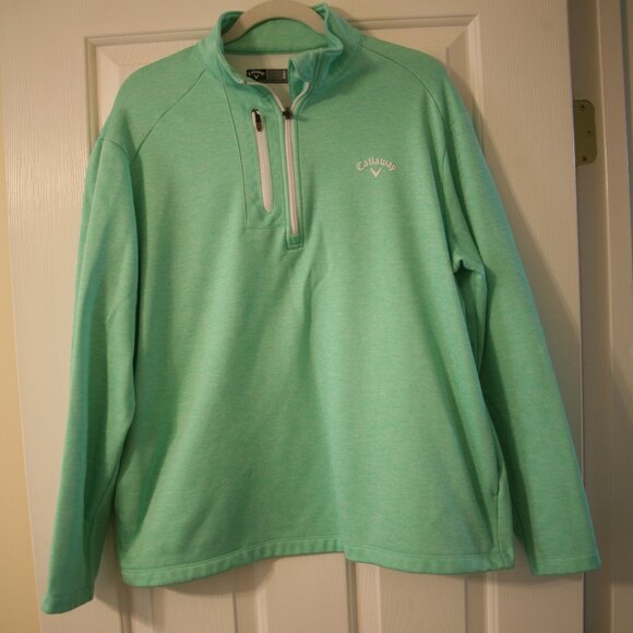 Callaway Men's Quarter-Zip Golf Pullover, Size Large, Mint Green - Picture 1 of 3